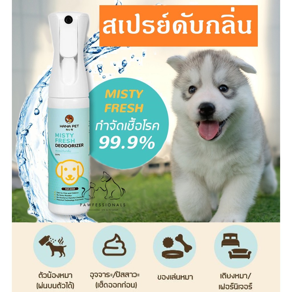 ใช้ดีมาก!] สเปรย์พ่นดับกลิ่นฉี่สุนัข กำจัดกลิ่นสุนัข ฆ่าเชื้อโรค Hana Pet  Misty Fresh สุนัข ขนาด 300 Ml | Shopee Thailand