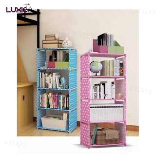 LUXIE B03 ชั้นวางของ วางหนังสือ โครงเหล็กแข็งแรง ผ้ากันน้ำ DIY อเนกประสงค์