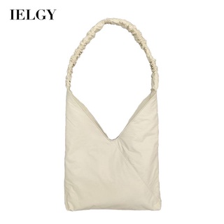 IELGY womens casual simple large capacity soft leather shoulder bag