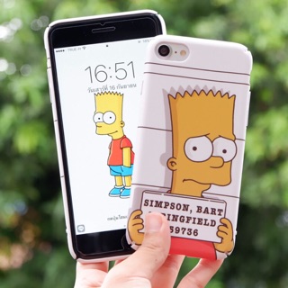 SimpSon ถือป้าย  เคสแข็ง สีด้าน คลุมรอบเครือง สวยมากๆ 5,5s,se,6,6s,6+,6s+,7,7+