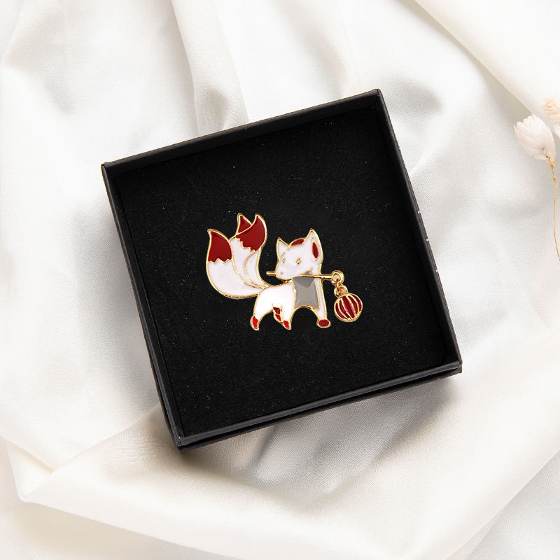 ๑Little fox น่ารักเข็มกลัด ins pin หญิง badge กระเป๋าจี้หัวเข็มขัด pin ...
