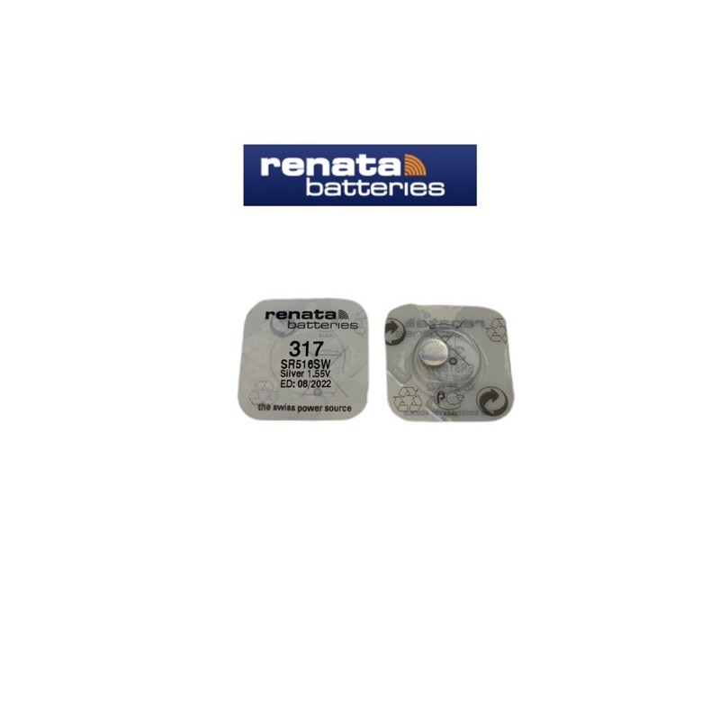 ถ่านนาฬิกา ถ่านกระดุม Renata 317 (SR516SW) Watch Batteries Silver Oxide 1.55V (Swiss Made) ถ่านสวิส 