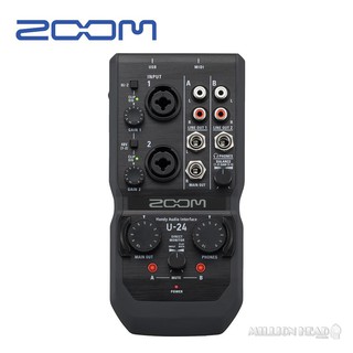 ZOOM : U-24 (ออดิโอ อินเตอร์เฟส ฉบับพกพาคุณภาพสูง ขนาด 2-in/4-out ความละเอียด 24-bit/96 kHz)