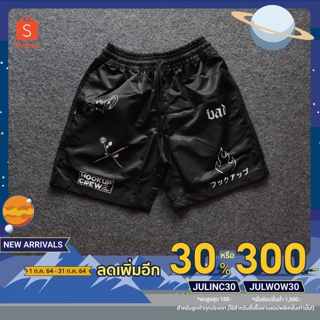 [เหลือ192฿ ใส่โค้ดJULINC30] กางเกงขาสั้นผู้ชาย กางเกงขาสั้นสีดำ