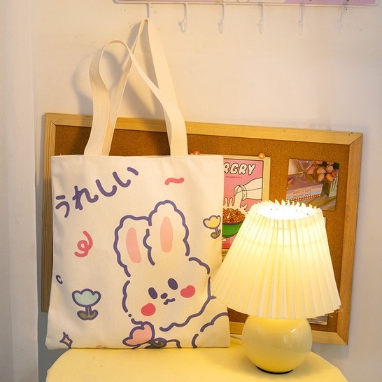 🍓Olivia🍓กระเป๋าถือ กระเป๋าผ้า สไตล์เกาหลี แฟชั่นมา การ์ตูน-น่ารัก พร้อมส่ง #BAG01