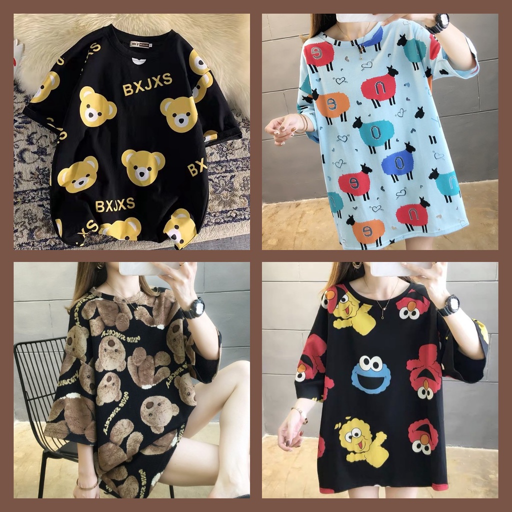 GFShop เสื้อยืดแขนสั้น ✨ ลายน่ารักสุดๆ 💕🐻 มีหลายลายให้คุณสาวๆ เลือก จะแบบไหนก็อินเตอร์มาก ใส่แล้วดูคุณหนูสุด🔥
