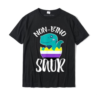 เสื้อยืด ผ้าฝ้าย พิมพ์ลาย Non BinoSaur Dino Non Binary แฟชั่นสําหรับผู้ชายS-5XL