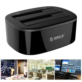 Orico 6228 Us 3 Dual Bay With offline copy ฮาร์ดไดรฟ์ Docking Station 2 . 5 / 3 . 5 Hdd / Ssd