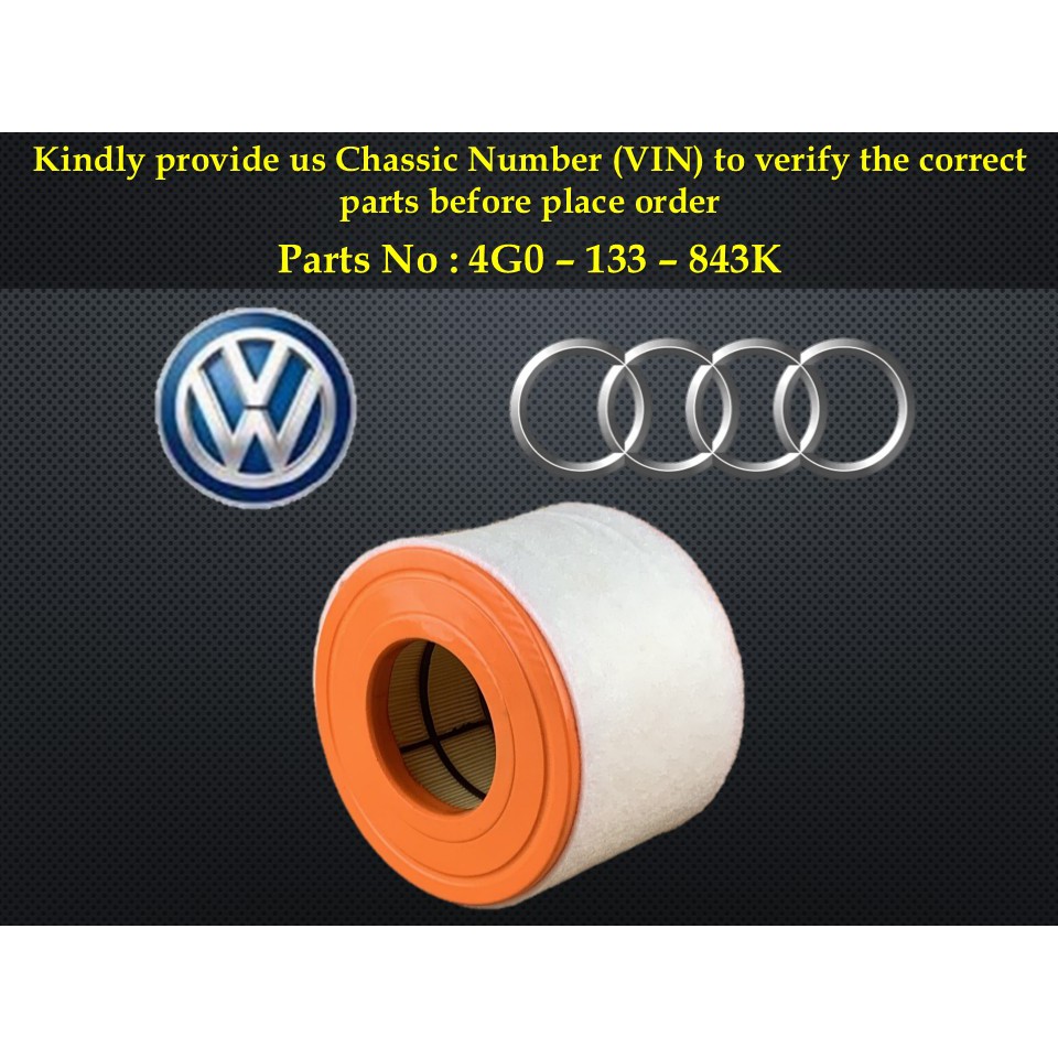 Audi - A6 C7 2.0L กรองอากาศ 4G0-133-843K