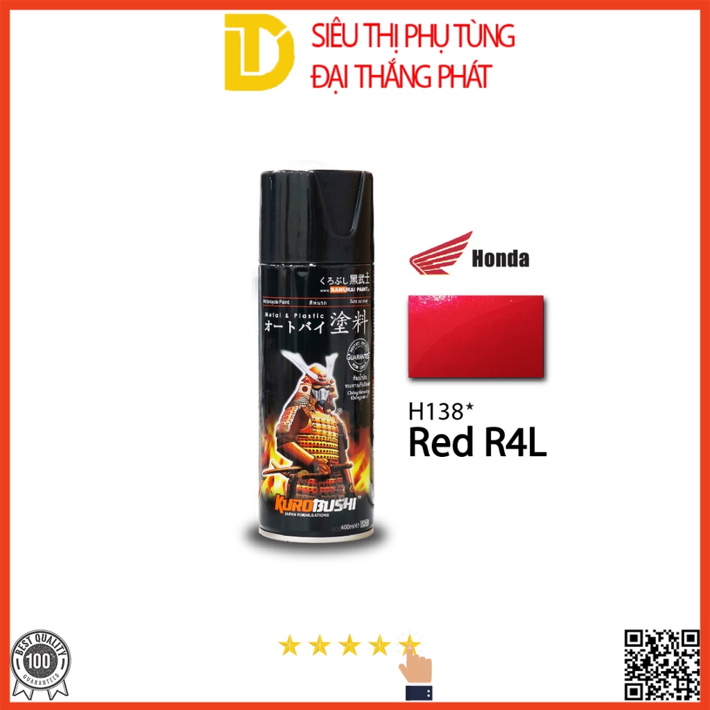 สีซามูไร สีสเปรย์มอเตอร์ไซค์ H138* RED R4L