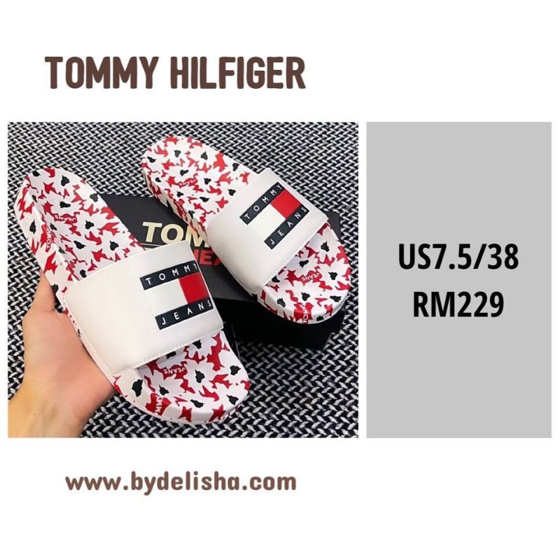 Tommy Hilfiger รองเท้าแตะผู้หญิง Tommy Jeans พิมพ์ Footbed สีขาว Multi