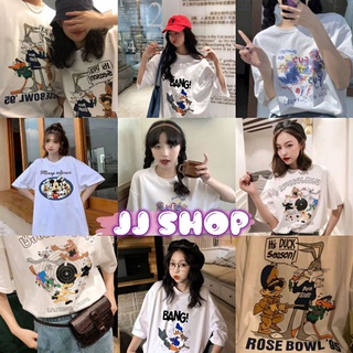 JJ Shop​💜​พร้อมส่ง เสื้อยืดแขนสั้น คอกลม ลายการ์ตูนน่ารักผ้าบางใส่สบาย "DX-636"