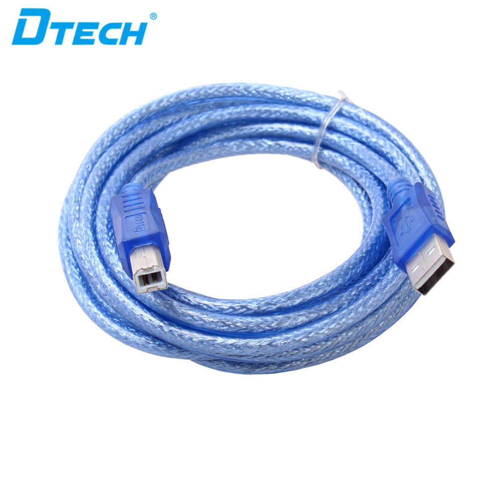 DTECH Shielded สายเครื่องพิมพ์ USB 2.0A Male to B Male Port Data Transmission Square Cable (สีน้ําเง