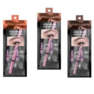 Browit by NONGCHAT Browit DUO BROW AND EYELINER เขียนคิ้ว และ อายไลน์เนอร์ แท่งชมพู