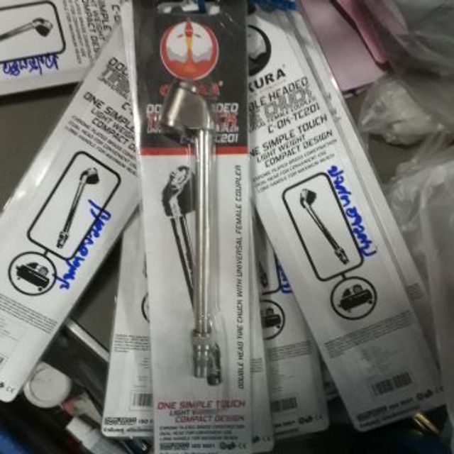 OKURA หัวเติมลม แบบก้าน หัวเติมลมคู่ พร้อมข้อต่อคอปเปอร์ ใช้ได้ทั้งด้านบนและด้านล่าง ได้รับ มาตรฐาน 