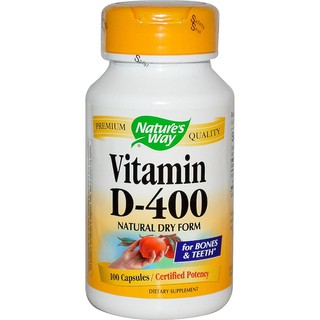 Natures Way, Vitamin D-400, Natural Dry Form, 100 Capsules