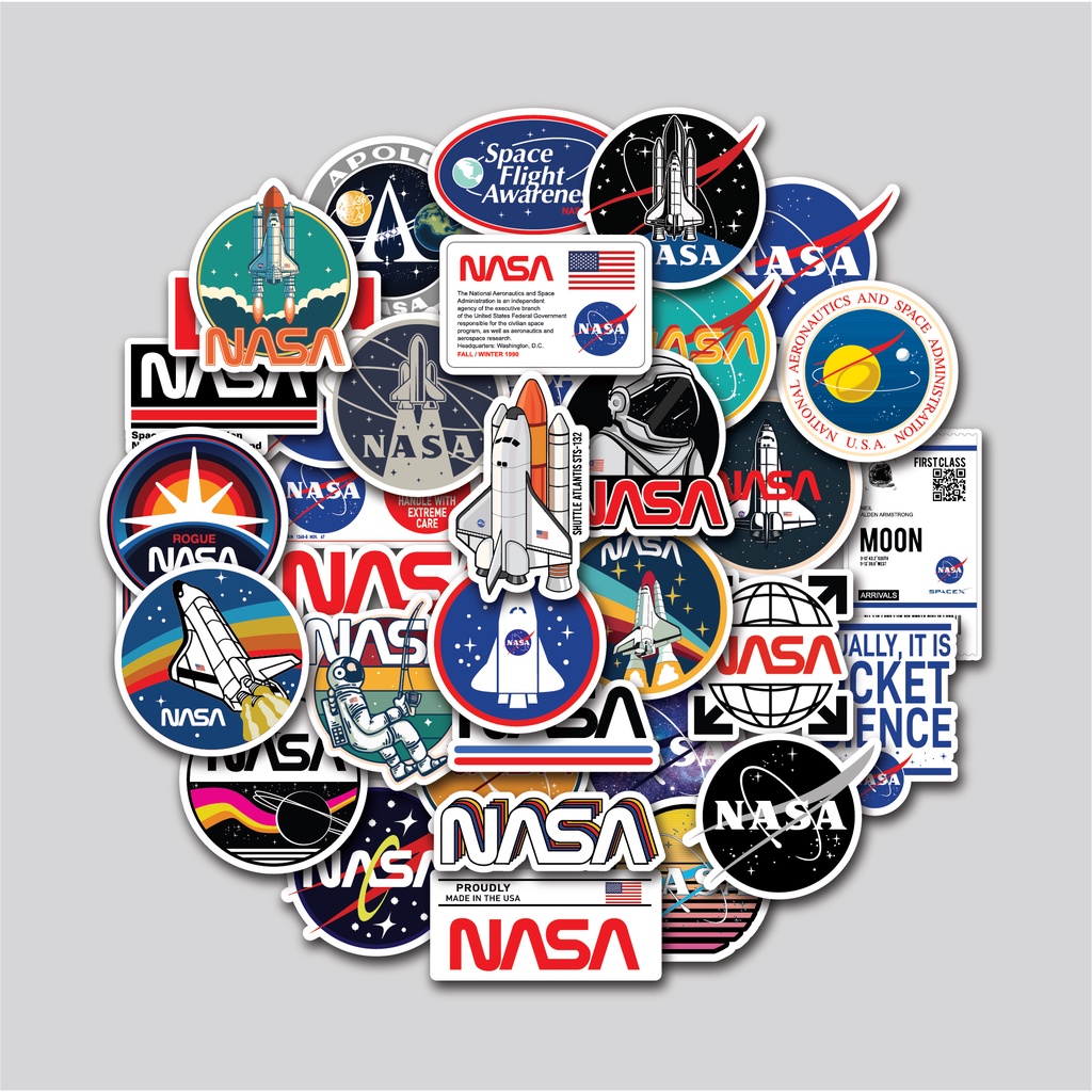 NASA STICKER PACK | สติ๊กเกอร์ TUMBLR | สติ๊กเกอร์แล็ปท็อปสําหรับกระเป๋าเดินทางและหมวกกันน็อค