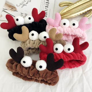 Funny crab face wash hairband big eyes antler hairband