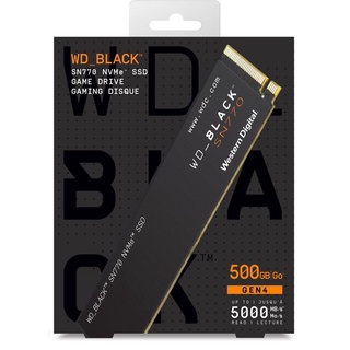 WD SSD 500GB BLACK SN770 M.2 PCIe Gen3 R: 5000 MB/s, W: 4000MB/s  WDS500G3X0E