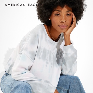 American Eagle Fleece Cropped Crew Neck Sweatshirt เสื้อ สเวตเตอร์ ผู้หญิง คอกลม ครอป (EWSH 045-1670-400)