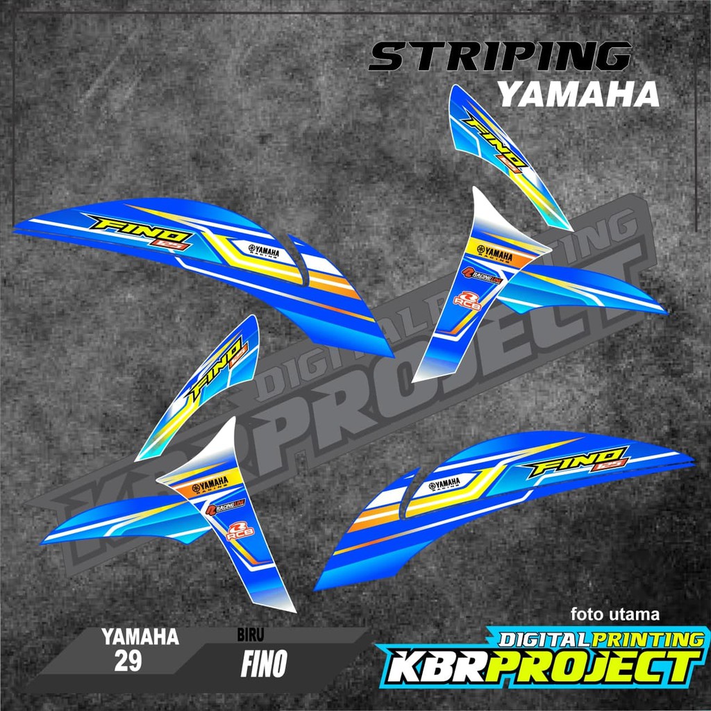 สติ๊กเกอร์ติดมอเตอร์ไซค์ - Fino striping - มอเตอร์ไซค์yamaha - Fino - สติ๊กเกอร์วาริation - Racing 2