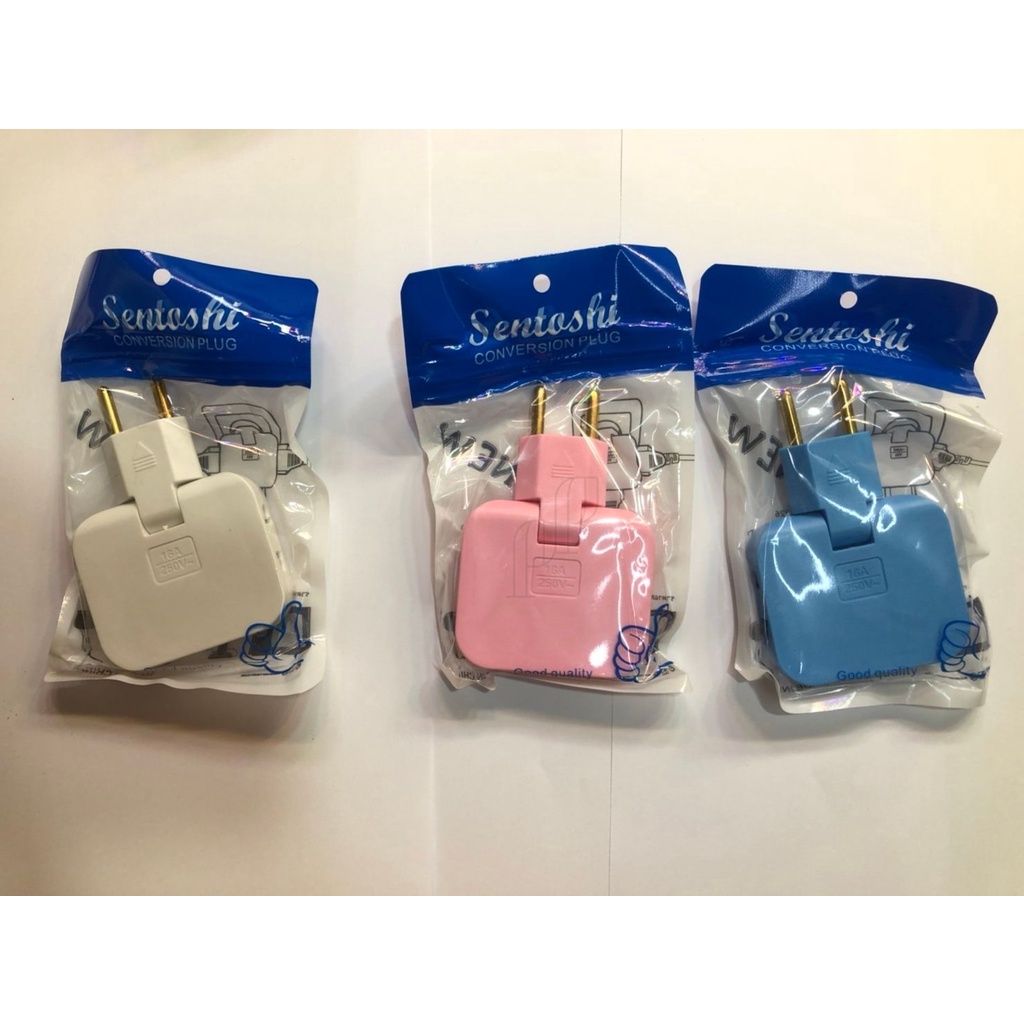 sentoshi ปลั๊กพับ ปลั๊ก 3ช่อง ปลั๊กไฟ ขาแบน 3ตา 2ขากลม พับได้3ทาง2500W 16A 250V - รูปที่ 5