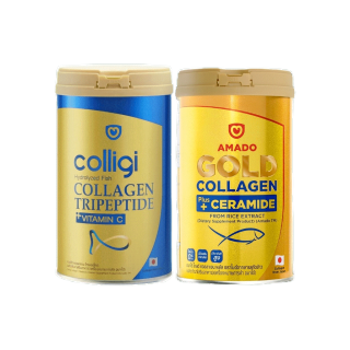 Amado Colligi Collagen / Amado Gold Collagen Ceramide [เลือกสินค้า] อมาโด้ คอลลาเจน ฟื้นฟูผิว ดื่มง่าย ดูอ่อนเยาว์