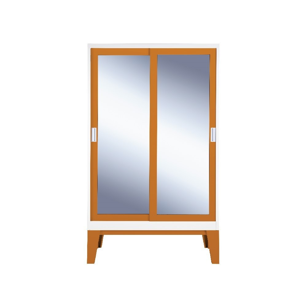 ตู้เสื้อผ้าบานเลื่อนกระจก KIOSK WD-05 สีส้ม