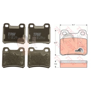 GDB952 ผ้าเบรค-หลัง(TRW) (เนื้อผ้า COTEC) OPEL KADETTE GSI, VECTRA TURBO 92-94