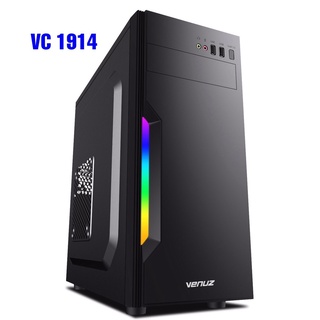 CASE (เคส) VENUZ (VC1914) ATX Computer Case with RGB LED Lighting (Black)