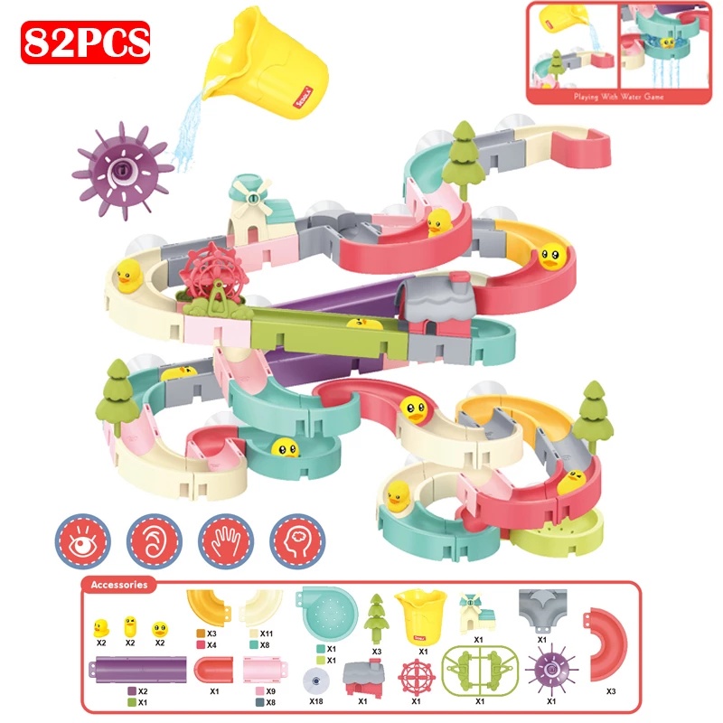 ของเล่นBath Toys Baby Bathroom Duck DIY Track Bathtub Kids lay Water Games Tool Bathing Shower