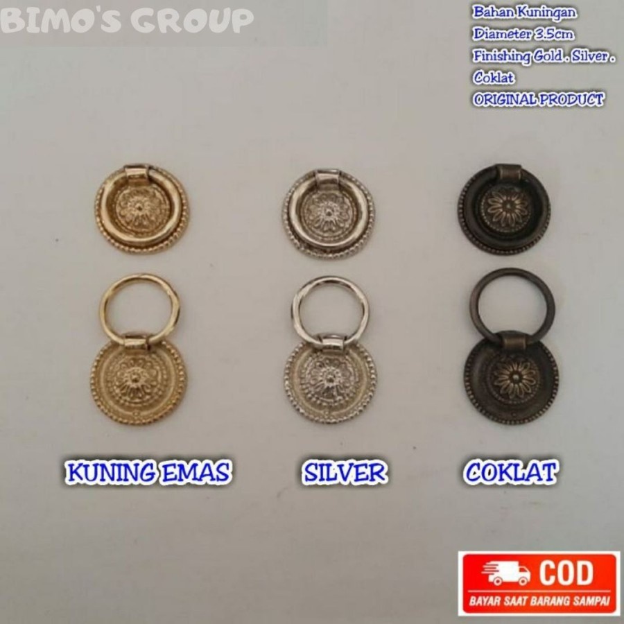 DRAWER PULL DRAWER HANDLE ANTIQUE BRASS CABINET PULL D 3.5CM MERRY DRAWER HANDLE