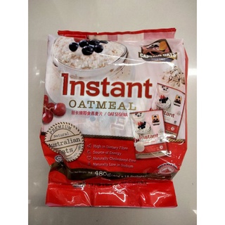 Captain Oats Instant Oat Meal เกล็ด ข้าวโอ๊ตอบ ชนิดหยาบ แบบซอง 480g