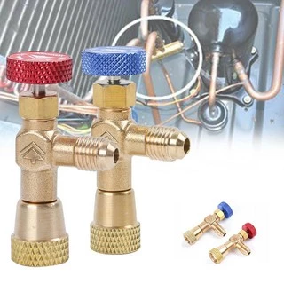คอลโทรลวาล์ว ปิด-เปิด ชาร์ทน้ำยาแอร์ ป้องกันน้ำยากระเด็น HONGSEN R22 เกลียว 1/4 , R32 เกลียว 5/16 Control Valve