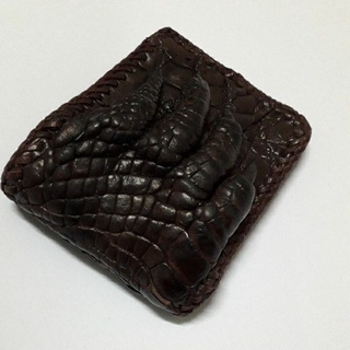 crocodile wallet lacing baby crocodile กระเป๋าสตางค์จระเข้แท้น้ำตาล