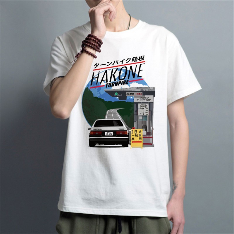 เสื้อยืดผู้ชาย Top Initial D Ae86 เสื้อยืดผ้าฝ้ายผู้ชาย