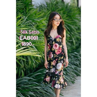 #EAB001 Silk Satin เดรสงานตัดไหมซาติน ตัวท็อปสวยมาก