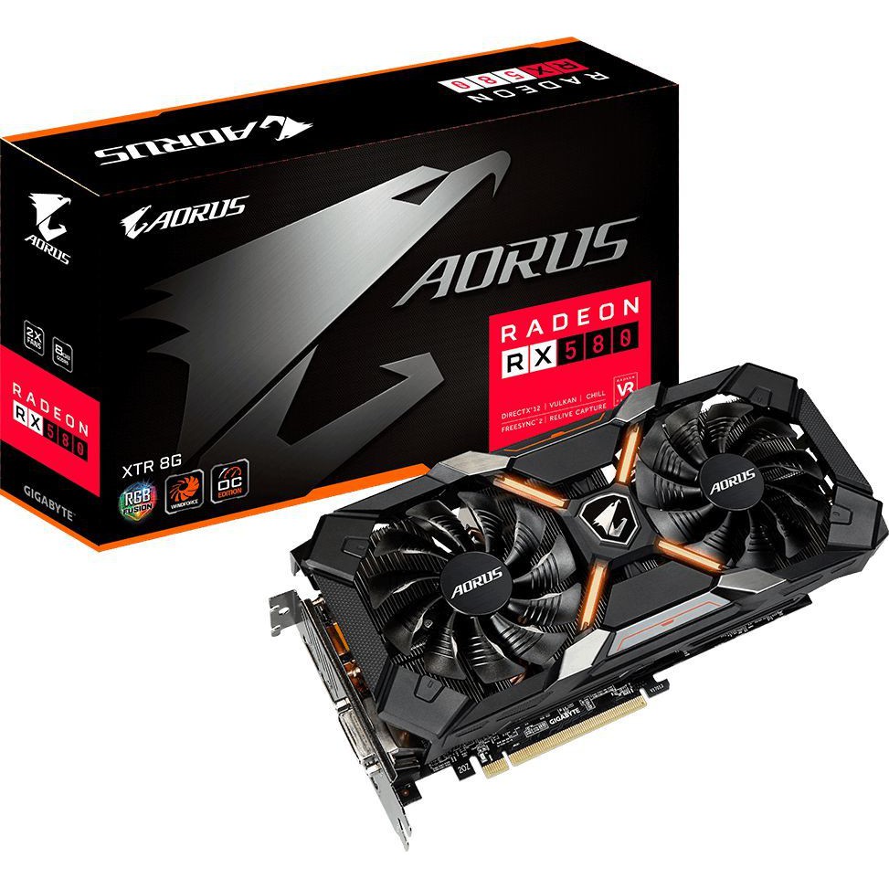 VGA (การ์ดแสดงผล) GIGABYTE AORUS Radeon RX580 8G มือ1
