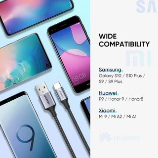 UGREEN สายชาร์จเร็ว USB Type C 3A Fast Charge & Data Cable สายชาร์จไนลอน Type C รุ่น US288
