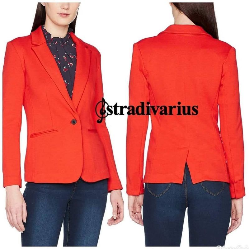 Stradivarius red knit blazer ( สูทแดง )