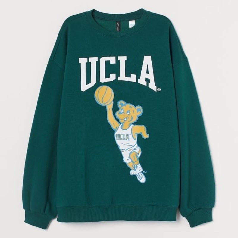 CREWNECK H&M UCLA สีเขียว