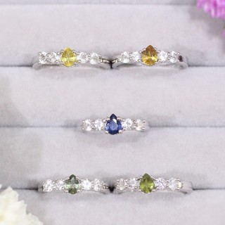 Top1Jewelry แหวนเงินแท้925 พลอยแท้ ไพลิน บุษราคัม เขียวส่อง สฟีน