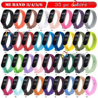 Xiaomi Mi Band 4 3 5 6 Sport strap watch สายรัดข้อมือซิลิโคน สําหรับ M3 M4 M5 M6 สายรัดข้อมือแบบเปลี่ยนได้ TPU สีพื้น สายรัดข้อมือแบบเปลี่ยนได้