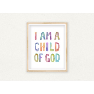 รองเท้าผ้าใบ พิมพ์ลาย I Am A Child Of God Bible Verse Scripture เหมาะกับของขวัญคริสเตียน สําหรับตกแต่งห้องเด็ก