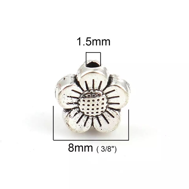 ตัวคั่นลูกปัดเงินทิเบต รูปดอกไม้ขนาด 8mm ดอกไม้13 ราคา ถูกที่สุด ดีลบีเคเค แกลเลอรีภาพที่ 5