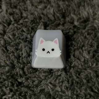 OEM keycap แมวขาว ตาสีดำ (สำหรับ mechanical keyboard)