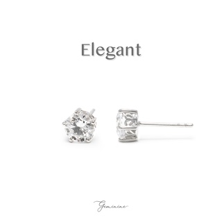 🚨 Clearance Sale ลด 30% - ต่างหูเงินแท้ 925 ชุบทองคำขาว - รุ่น Elegant