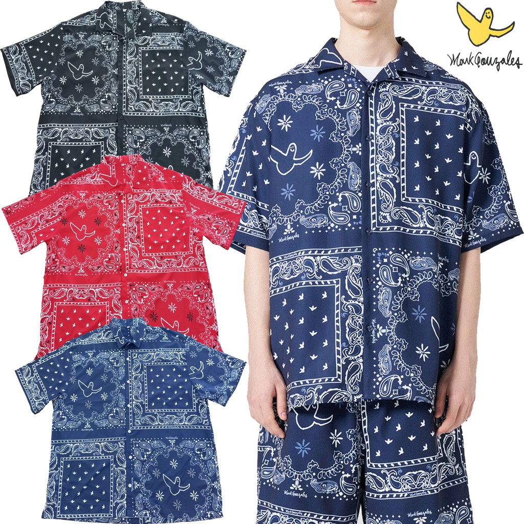 เสื้อเชิ้ตลำลองสไตร์เกาหลีลาย ฮาวาย ลายดอกลาย Bandana เหมือนที่ลิซ่าใส่ #FS0002 ไซส์ S-XL