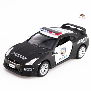 ProudNada Toys ของเล่นเด็กรถเหล็กโมเดลรถตำรวจนิสสัน จีทีอาร์ KINSMART 2009Nissan GT-R R35 KT5340