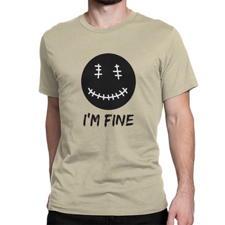 มาใหม่ เสื้อยืดคอกลม แขนสั้น ผ้าฝ้าย 100% พิมพ์ลาย IM Fine Smile Face สําหรับผู้ชาย และผู้หญิง